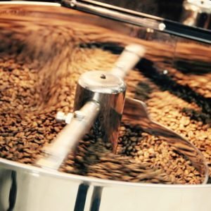 Coffee beans roasting process at Coffee Circus roastery